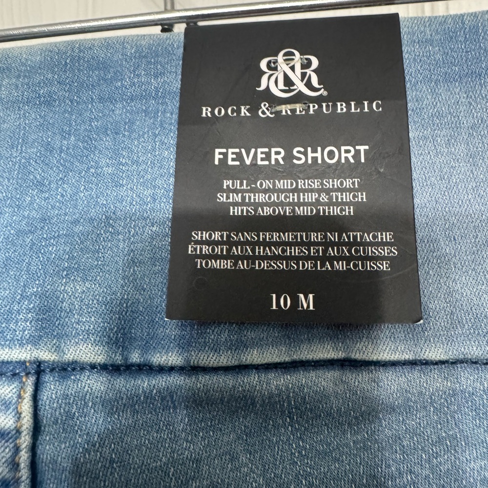 Rock & Republic Denim Blue High-Waist Shorts